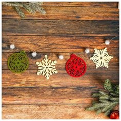 Школа талантов Набор для создания новогодней гирлянды «Шарики