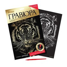 Гравюра Школа талантов Тигр (2147971) золотистая основа