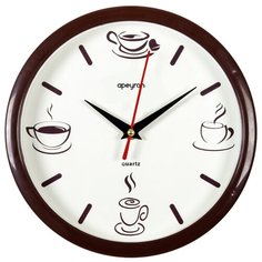 Часы настенные, круглые, коричневые, пластик, бесшумный, плавный механизм. Apeyron