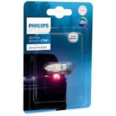 Лампа светодиодная Philips Ultinon Pro3000 SI C5W 12В 0,6 Вт SV8.5 30 мм., 1 шт. (блистер)