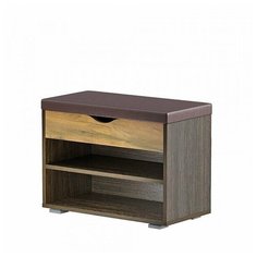 Тумба для обуви Моби Лайт 08.57 цвет Венге, Дуб Золотой CRAFT, экокожа (Гранд Шоколад) Mobi