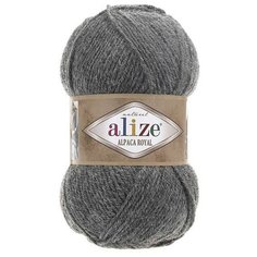 Пряжа Alize Alpaca Royal (Альпака роял) 196 серый меланж 15% шерсть, 30% альпака, 55% акрил 100г 250м 5шт