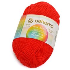 Пряжа Пехорка Детская новинка, 100 % акрил, 50 г, 200 м, 10 шт., 06 красный