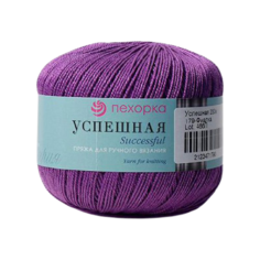 Пряжа Пехорка Успешная, 100 % хлопок, 50 г, 220 м, 10 шт., 179 фиалка