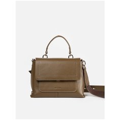 Сумка сетчел AFINA 586, натуральная кожа, милитари