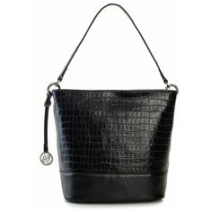 Сумка хобо AFINA, натуральная кожа, черный