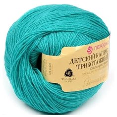 Пряжа Пехорка Детский каприз трикотажный 5, 50 % шерсть, 50 г, 400 м, 5 шт., 581 светлый изумруд