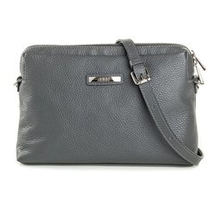 Сумка кросс-боди женская Afina, натуральная кожа, графит