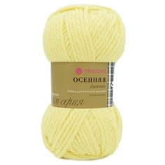 Пряжа Пехорка Осенняя, 25 % шерсть, 75 % акрил, 200 г, 150 м, 5 шт., 053 светло-желтый