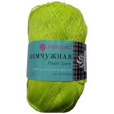 Пряжа Пехорка Жемчужная, 50 % хлопок, 50 % вискоза, 100 г, 425 м, 5 шт., 483 незрелый лимон