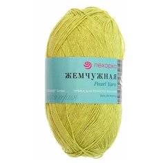 Пряжа Пехорка Жемчужная, 50 % хлопок, 50 % вискоза, 100 г, 425 м, 5 шт., 33 золотистая олива