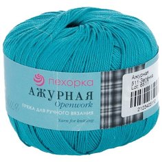 Пряжа Пехорка Ажурная, 100 % хлопок, 50 г, 280 м, 10 шт., 511 зеленка