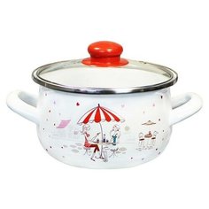 Кастрюля INTEROS 3918 Променад 4,0 л, стеклянная крышка Интерос