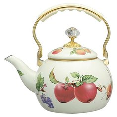 Чайник Zeidan Z 4336-02 эмаль об. 2,5л, рис."Яблоки"