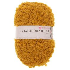 Пряжа Пехорка Буклированная, 20 % шерсть, 30 % мохер, 50 % акрил, 200 г, 220 м, 5 шт., 447 горчица