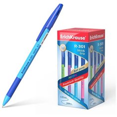 Ручка шариковая ErichKrause® R-301 Neon Stick&Grip 0.7, цвет чернил синий (в коробке по 50 шт.)