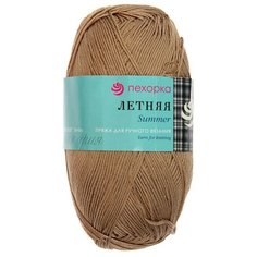 Пряжа Пехорка Летняя, 100 % хлопок, 100 г, 330 м, 5 шт., 412 Верблюжий