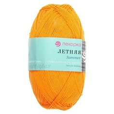Пряжа Пехорка Летняя, 100 % хлопок, 100 г, 330 м, 5 шт., 485 желто-оранжевый
