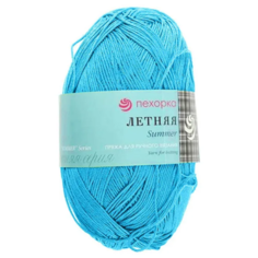 Пряжа Пехорка Летняя, 100 % хлопок, 100 г, 330 м, 5 шт., 045 темная бирюза