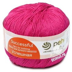 Пряжа Пехорка Успешная, 100 % хлопок, 50 г, 220 м, 10 шт., 439 малиновый