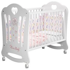 Кроватка детская Bebo Eva, белая, декор Птички