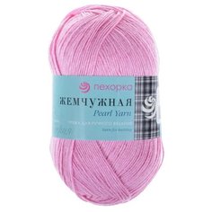 Пряжа Пехорка Жемчужная, 50 % хлопок, 50 % вискоза, 100 г, 425 м, 5 шт., 020 розовый