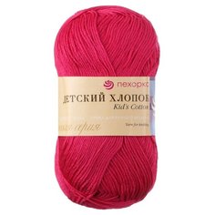 Пряжа Пехорка Детский хлопок, 100 % хлопок, 100 г, 330 м, 5 шт., 439 малиновый