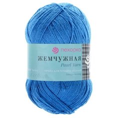 Пряжа Пехорка Жемчужная, 50 % хлопок, 50 % вискоза, 100 г, 425 м, 5 шт., 026 василек