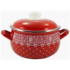 Кастрюля Interos 3661В Ажур красный 2,1 л Интерос