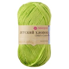 Пряжа Пехорка Детский хлопок, 100 % хлопок, 100 г, 330 м, 5 шт., 483 незрелый лимон