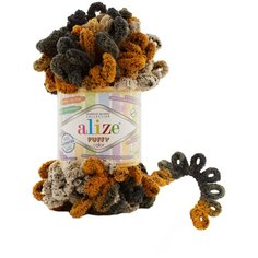 Пряжа для вязания Ализе Puffy color (100% микрополиэстер) 5х100г/9м цв.6082 ALIZE PUFFY.COLOR.6082