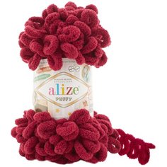 Пряжа для вязания Ализе Puffy (100% микрополиэстер) 5х100г/9.5м цв.107 фуксия ALIZE PUFFY.107