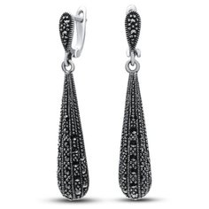 Silver WINGS Серьги из серебра с марказитом 220090-39