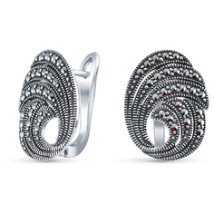 Silver WINGS Серьги из серебра с марказитом 220878-39