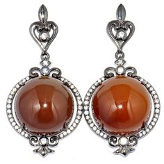 Silver WINGS Серьги из серебра с фианитами, агатом 22se000735c-1u-96-131