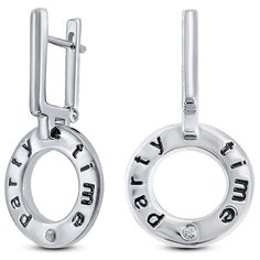 Silver WINGS Серьги из серебра с фианитами, эмалью 22sw004party-06