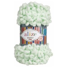 Пряжа Alize Puffy Fine, 100 % полиэстер, 100 г, 14 м, 5 шт., 464 мята