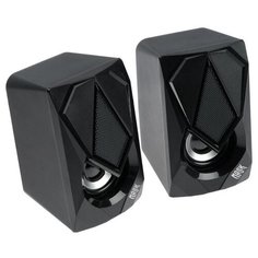 Компьютерные колонки 2.0 Qumo Mask AS004, 2х5 Вт, USB, RGB подсветка, чёрные 5115369