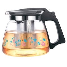 Zeidan Заварочный чайник Z-4240 1.1 л, черный/прозрачный