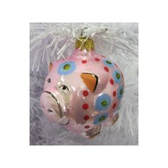 Елочная игрушка Элита Свинка ГФ-464, розовый, 9 см Elita