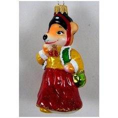 Елочная игрушка Элита Лиса Алиса ГФ-720, красный/желтый/оранжевый Elita