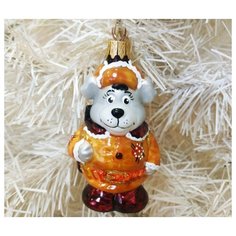Елочная игрушка Элита Собачка, коричневый/серый, 12 см Elita