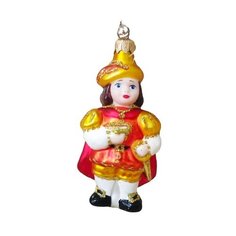 Елочная игрушка Элита Принц ГФ-708, красный/золотистый, 12 см Elita