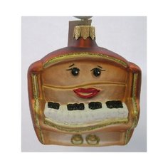 Елочная игрушка Элита Пианино ГФ-283, бежевый, 9 см Elita