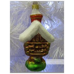 Елочная игрушка Элита Избушка ГФ-448, коричневый, 13 см Elita