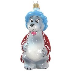 Елочная игрушка Элита Серый Волк ГФ-702, красный/голубой/серый, 13 см Elita