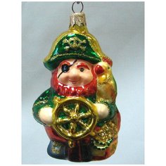 Елочная игрушка Элита Пират ГФ-274, зеленый/золотистый, 11.5 см Elita