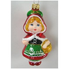 Елочная игрушка Элита Девочка ГФ-711, красный/зеленый/желтый/бежевый Elita