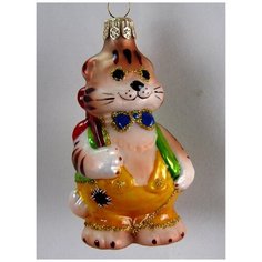 Елочная игрушка Элита Кот Базилио ГФ-721, коричневый/желтый/зеленый/красный Elita
