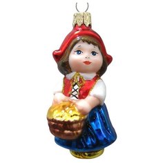 Елочная игрушка Элита Красная Шапочка ГФ-703, красный/голубой/белый/золотистый/коричневый, 11 см Elita